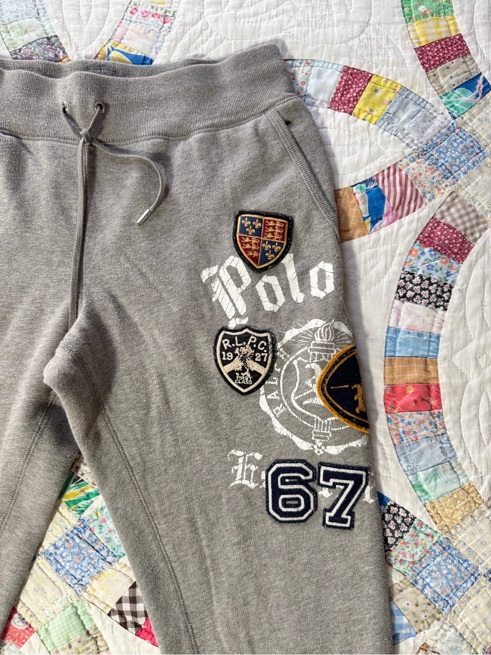 Polo Ralph Lauren Varsity Patchwork Joggers Women’s Small